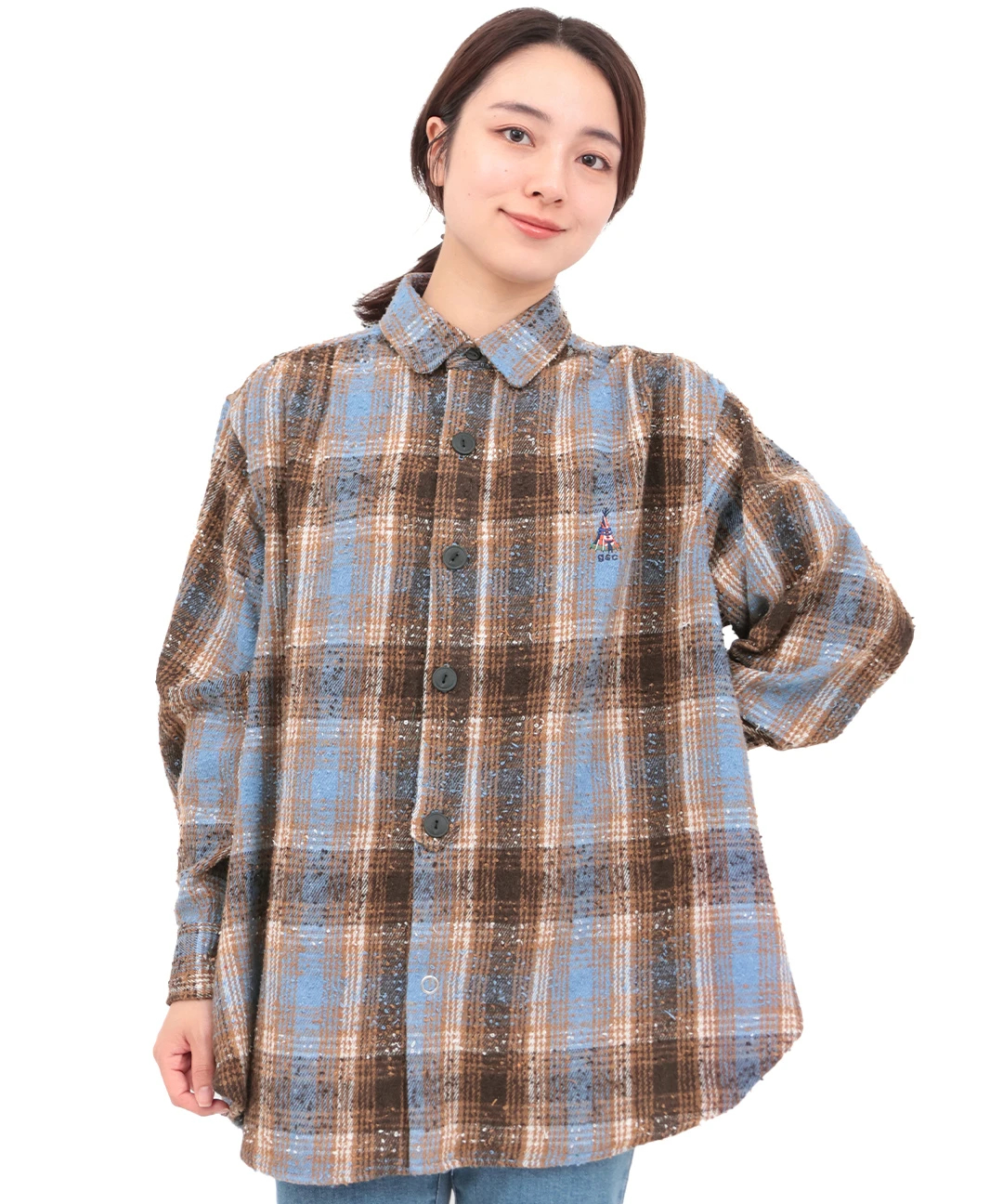 go slow caravan ビエラチェックギャザーオーバーシャツ【WEB限定