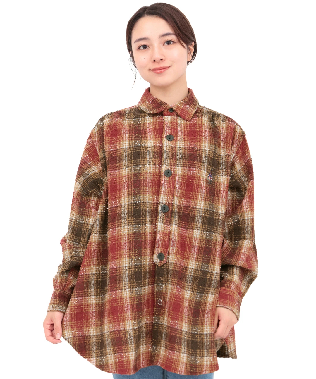 チチカカ（titicaca）/go slow caravan ビエラチェックギャザーオーバーシャツ【WEB限定】 go slow caravan ビエラチェックギャザーオーバーシャツ【WEB限定