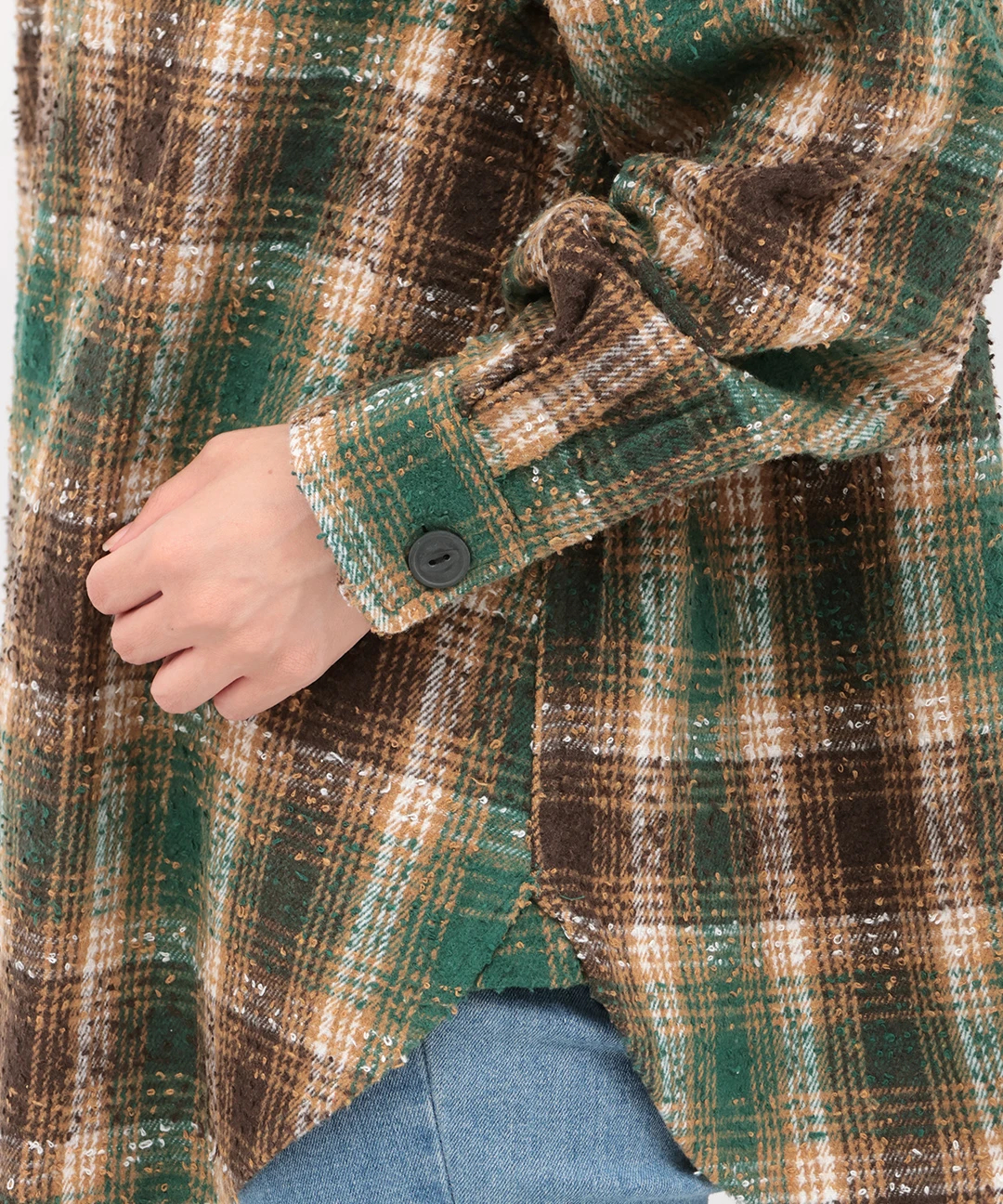 go slow caravan ビエラチェックギャザーオーバーシャツ【WEB限定