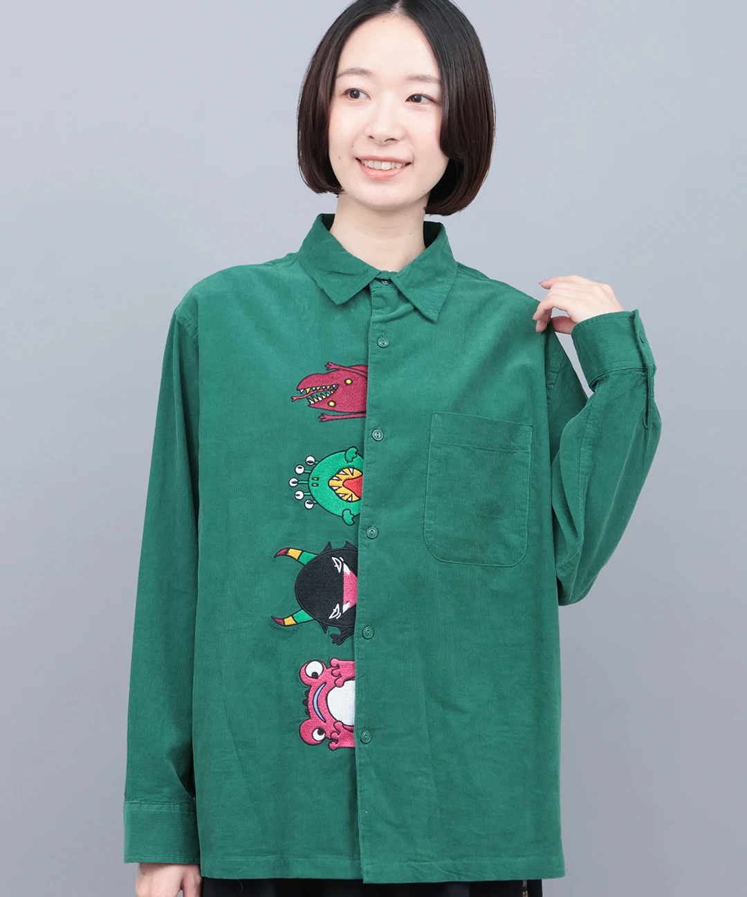 チチカカ（titicaca）/go slow caravan コーデュロイ前立て刺繍シャツ【WEB限定】 go slow caravan コーデュロイ前立て刺繍シャツ【WEB限定】 / シャツ