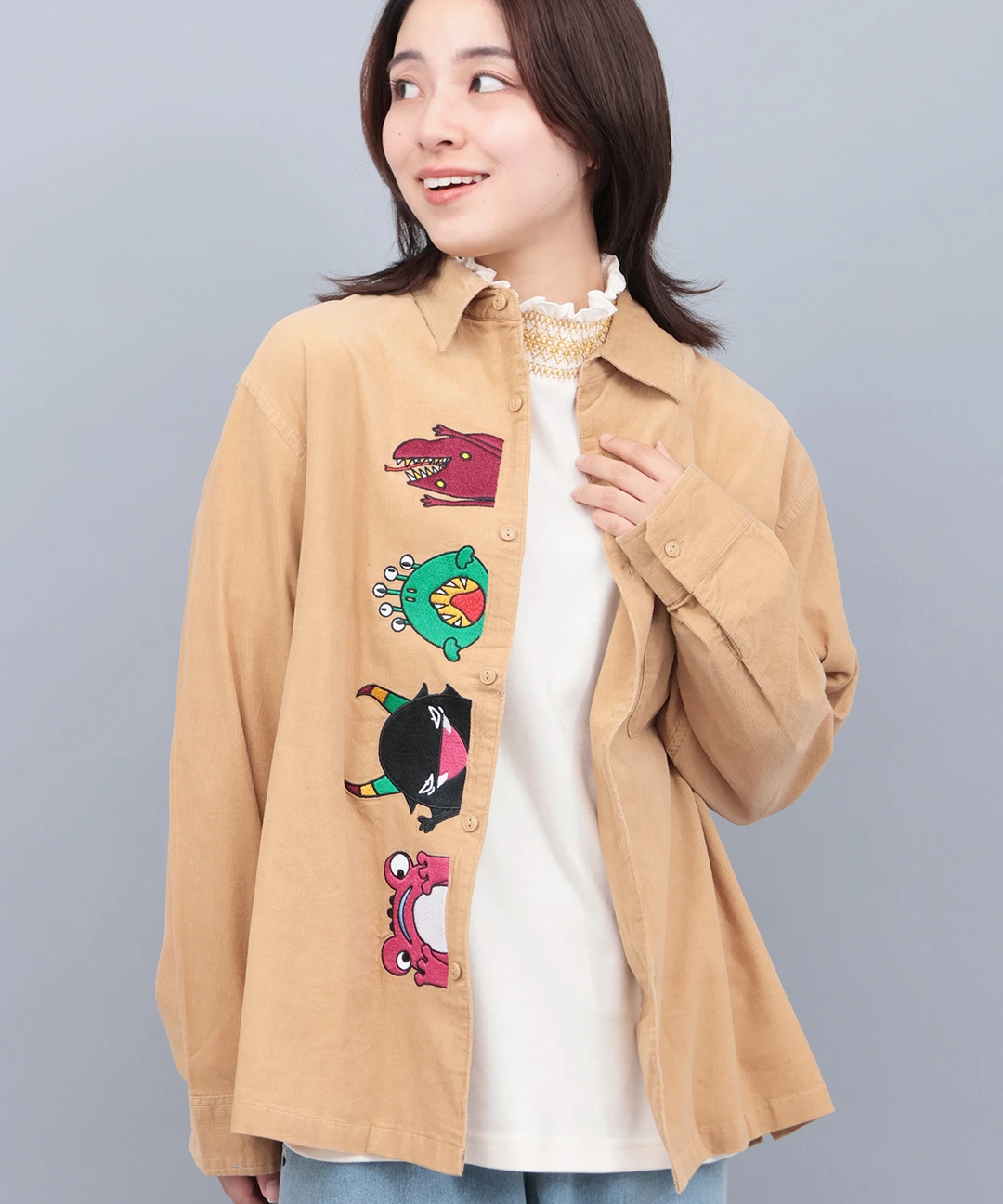 go slow caravan コーデュロイ前立て刺繍シャツ【WEB限定】 / シャツ