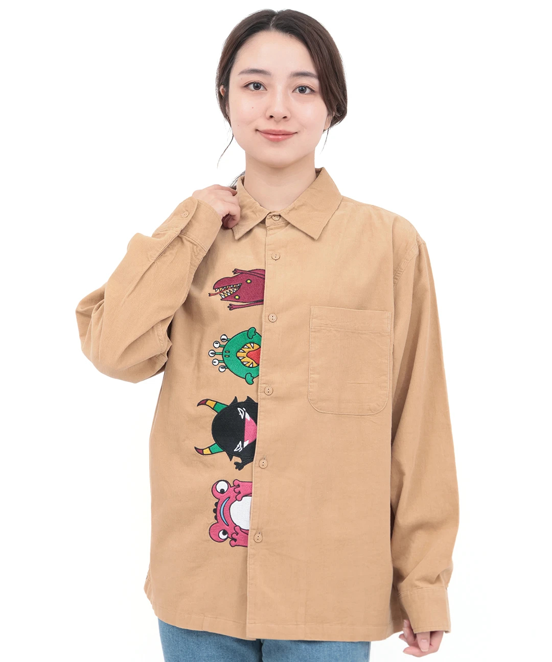 チチカカ（titicaca）/go slow caravan コーデュロイ前立て刺繍シャツ【WEB限定】 go slow caravan コーデュロイ前立て刺繍シャツ【WEB限定】 / シャツ