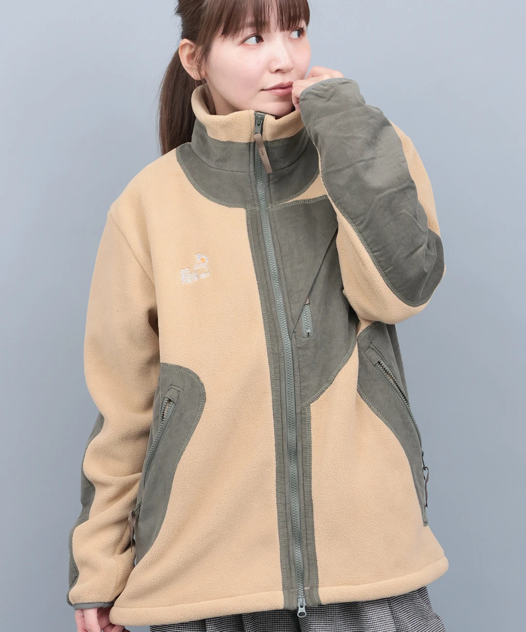 チチカカ（titicaca）/go slow caravan マイクロフリース×コーデュロイジャケット【WEB限定】 go slow caravan マイクロフリース×コーデュロイジャケット【WEB限定