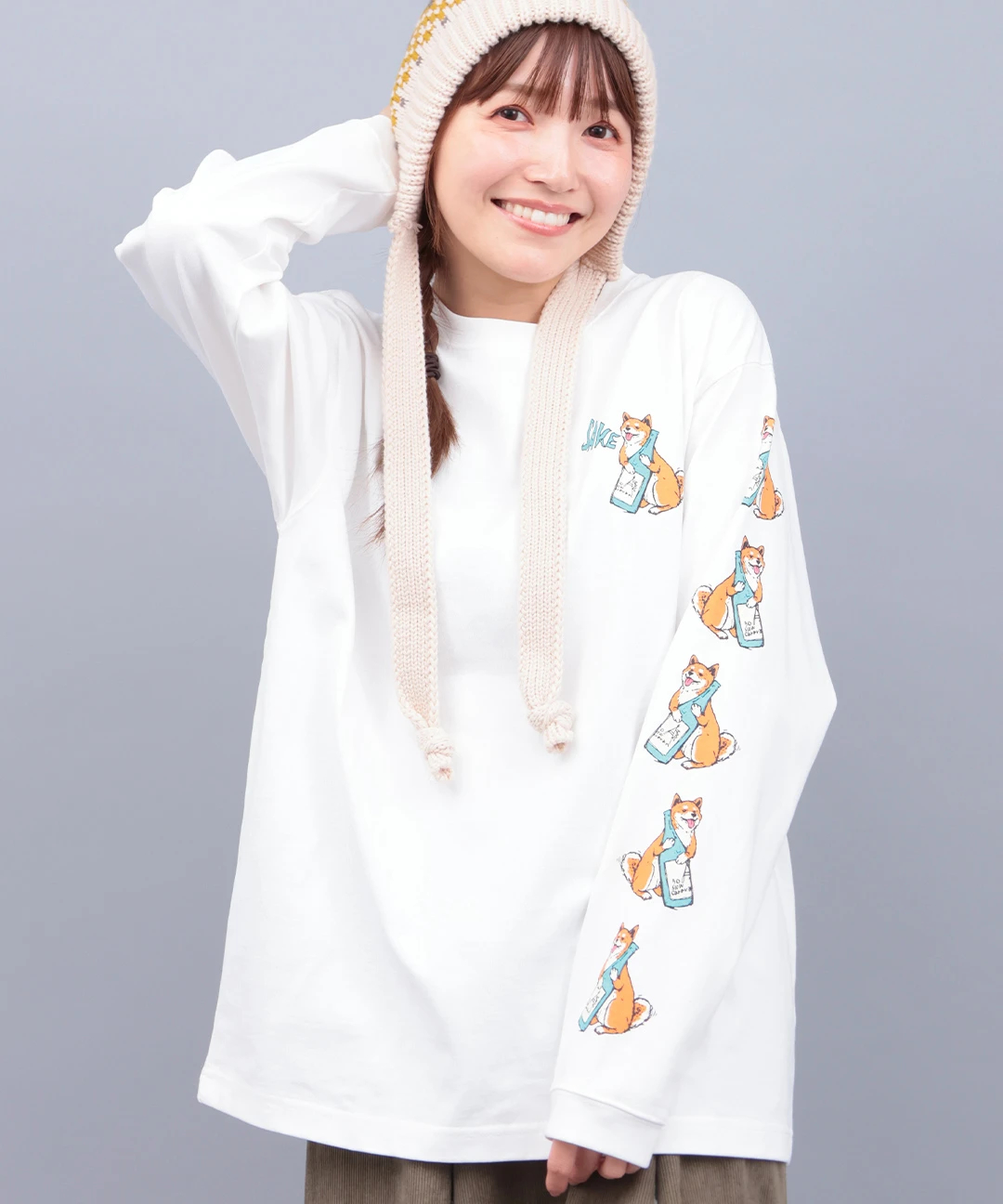 go slow caravan USAコットン柴犬と晩酌Tシャツ【WEB限定】 / Tシャツ 