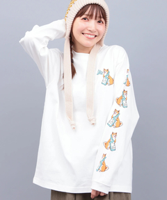 チチカカ |go slow caravan USAコットン柴犬と晩酌Tシャツ【WEB限定】