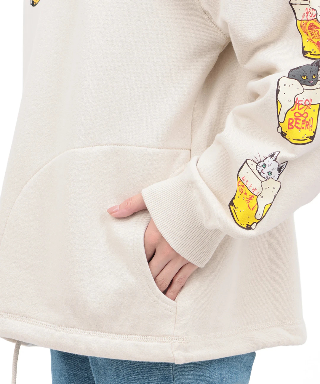 go slow caravan 猫と麦酒 裏毛クルースウェット【WEB限定