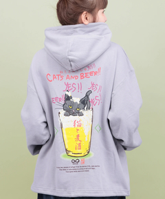 チチカカ |go slow caravan 猫と麦酒 裏毛ボックスフーディー【WEB限定】