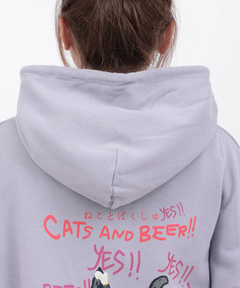 チチカカ |go slow caravan 猫と麦酒 裏毛ボックスフーディー【WEB限定】