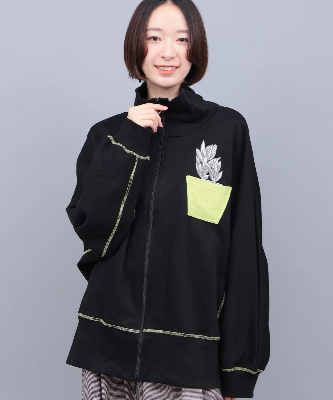 go slow caravan 裏起毛ハイネックドルマンジップスウェット【WEB限定