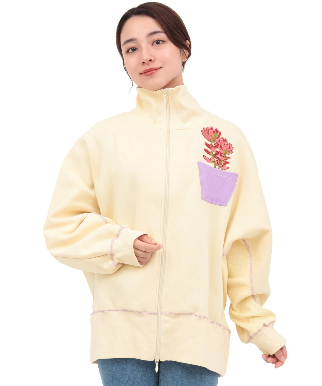 チチカカ（titicaca）/go slow caravan 裏起毛ハイネックドルマンジップスウェット【WEB限定】 go slow caravan 裏起毛ハイネックドルマンジップスウェット【WEB限定