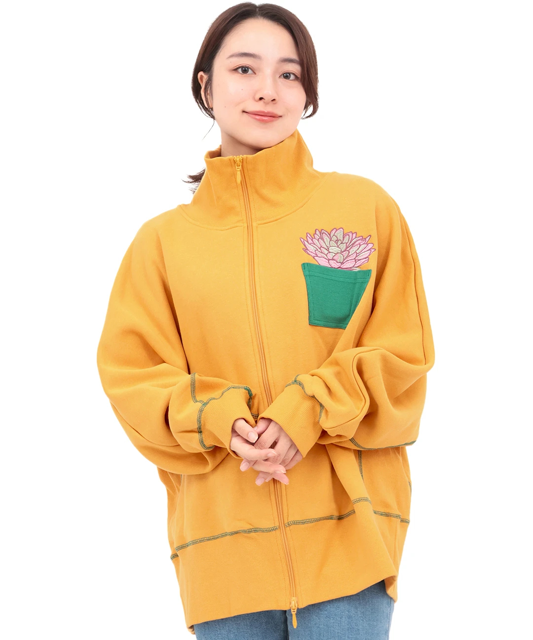 go slow caravan 裏起毛ハイネックドルマンジップスウェット【WEB限定