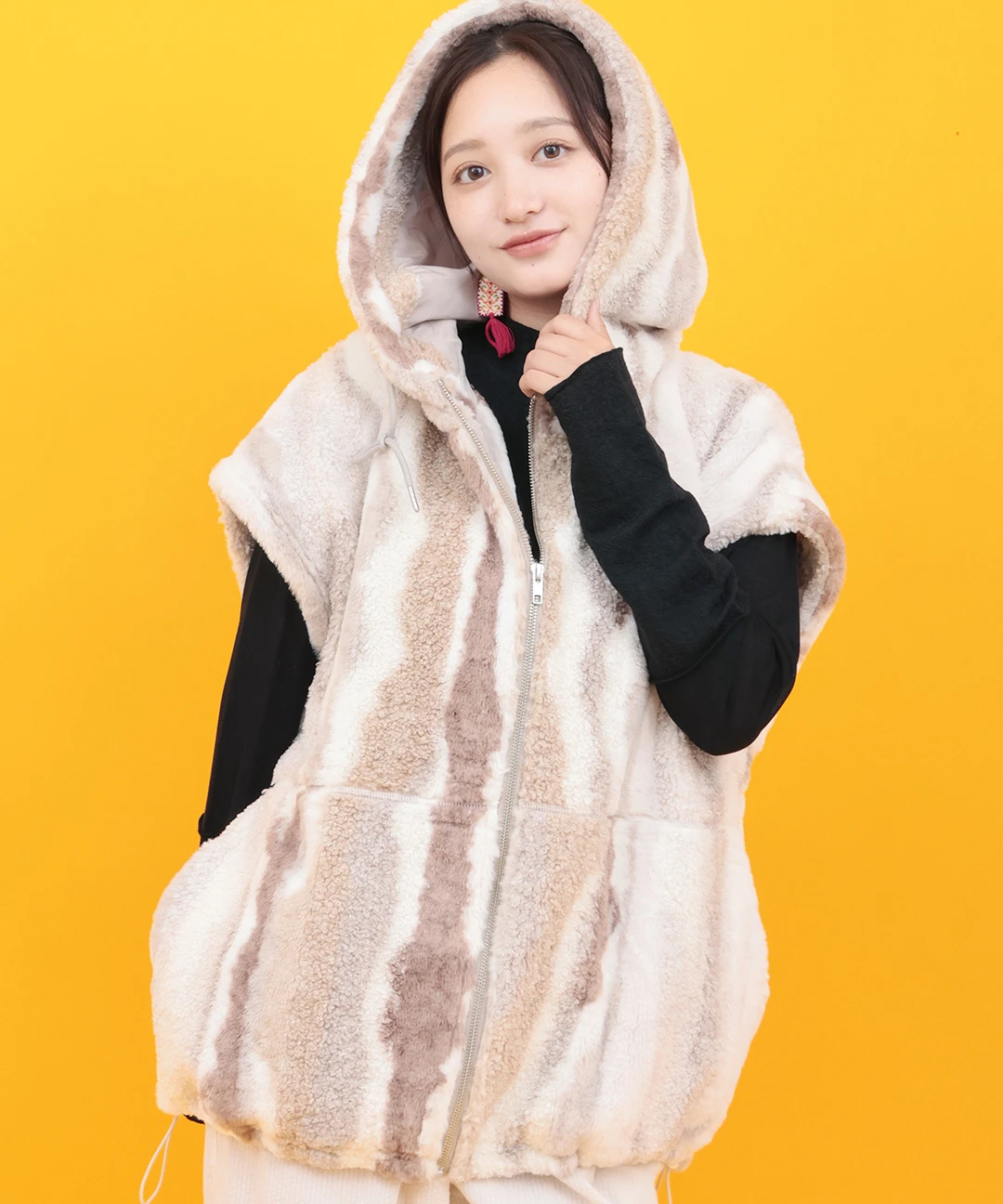 Orale! ボアジップフードベスト / その他アウター | エスニック