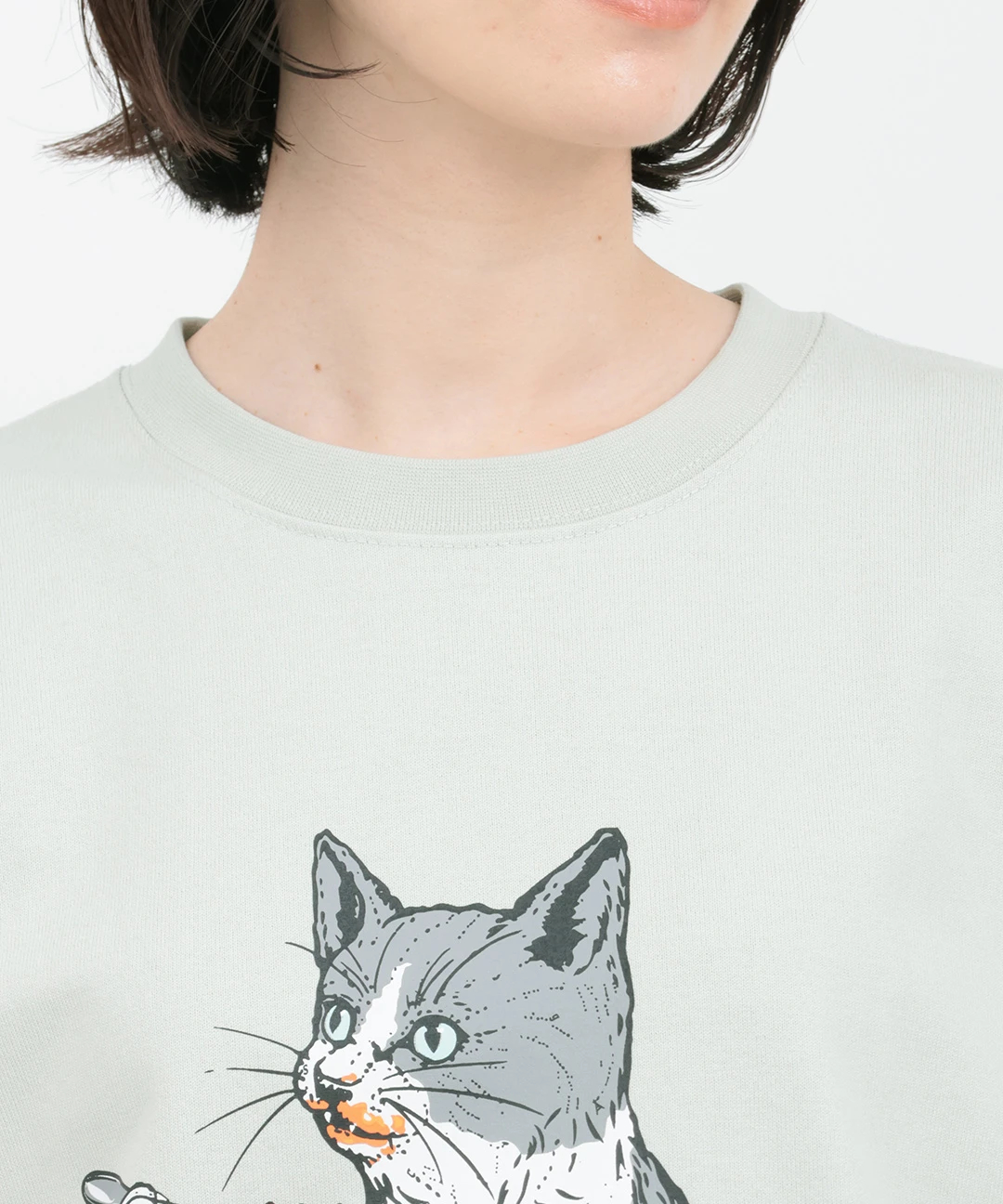 go slow caravan ヘビーUSAコットンナポリタン猫ロングTシャツ / T