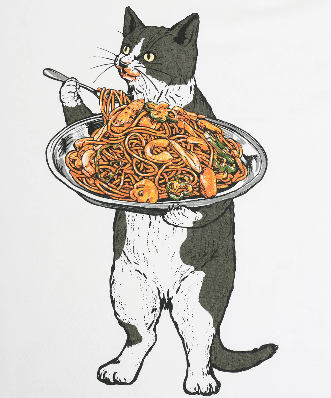 go slow caravan ヘビーUSAコットンナポリタン猫ロングTシャツ / T