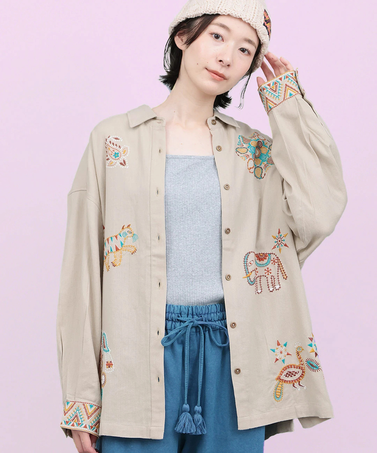 チチカカ |Rico カンタ刺繍モチーフシャツ
