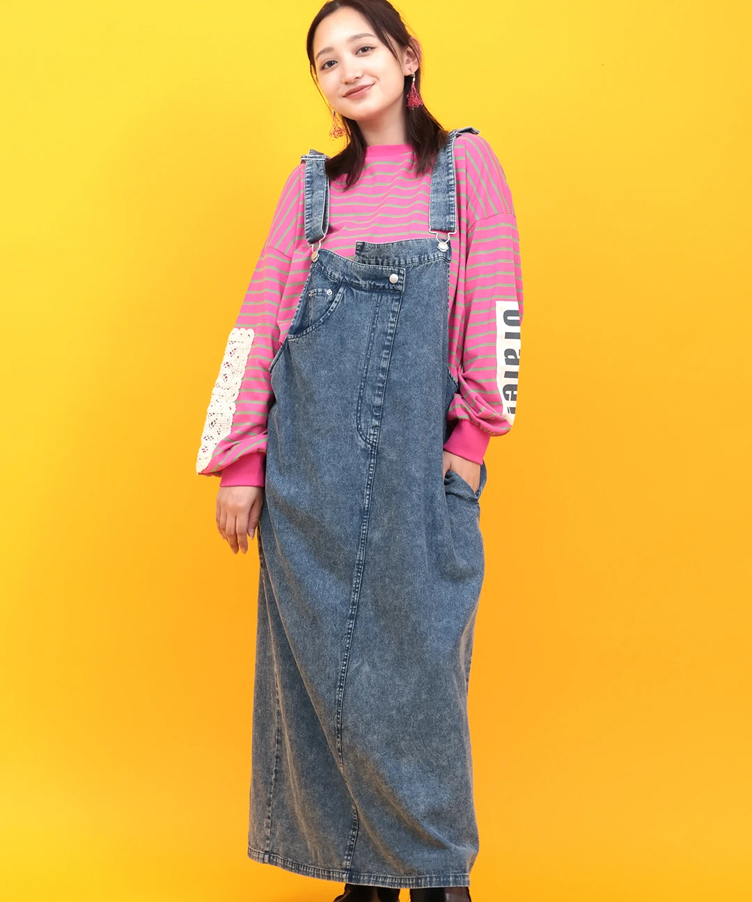 ★コーデSET goaチュニック×アメリカンラグシーサロペット★ Orale! ケミカルデニムサロペットスカート / サロペット