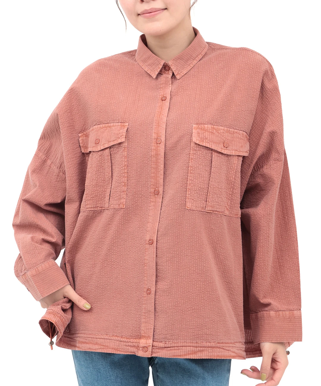 Orale! シアサッカーピグメントシャツ / シャツ・ブラウス