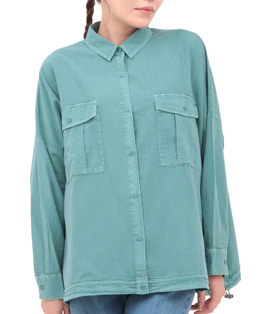 Orale! シアサッカーピグメントシャツ / シャツ・ブラウス