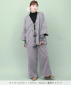 チチカカ |Rico アシッドウォッシュスウェットカーディガン