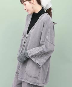 チチカカ |Rico アシッドウォッシュスウェットカーディガン