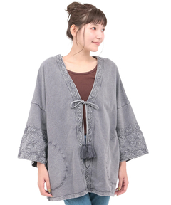 チチカカ |Rico アシッドウォッシュスウェットカーディガン