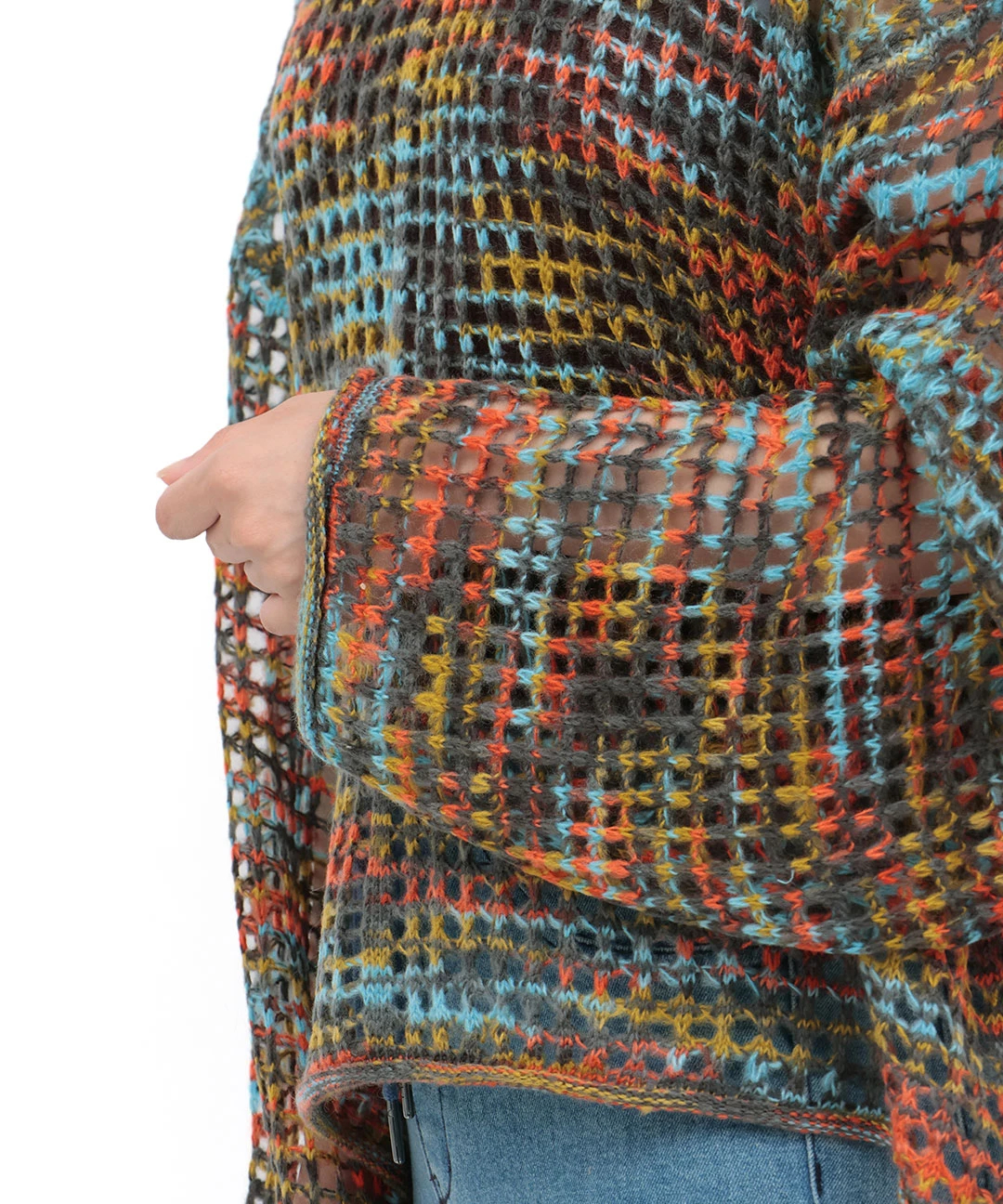 【スペシャル】KHOKI 21AW パッチワーク モヘア ニット マルチカラー Orale! モヘアタッチメッシュニット プルオーバー / ニット・セーター