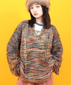 チチカカ |Orale! モヘアタッチアノラックメッシュニットプルオーバー