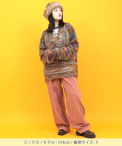 チチカカ |Orale! モヘアタッチアノラックメッシュニットプルオーバー