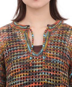 チチカカ |Orale! モヘアタッチアノラックメッシュニットプルオーバー