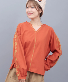 チチカカ |キカ刺繍スキッパーブラウス