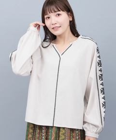 チチカカ |キカ刺繍スキッパーブラウス
