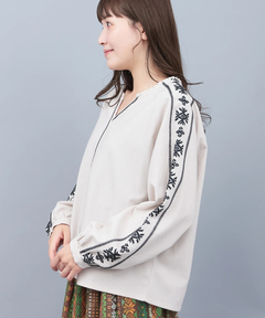 チチカカ |キカ刺繍スキッパーブラウス