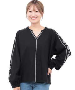 チチカカ |キカ刺繍スキッパーブラウス