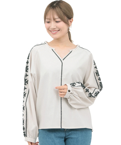 チチカカ |キカ刺繍スキッパーブラウス