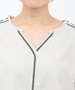 チチカカ |キカ刺繍スキッパーブラウス