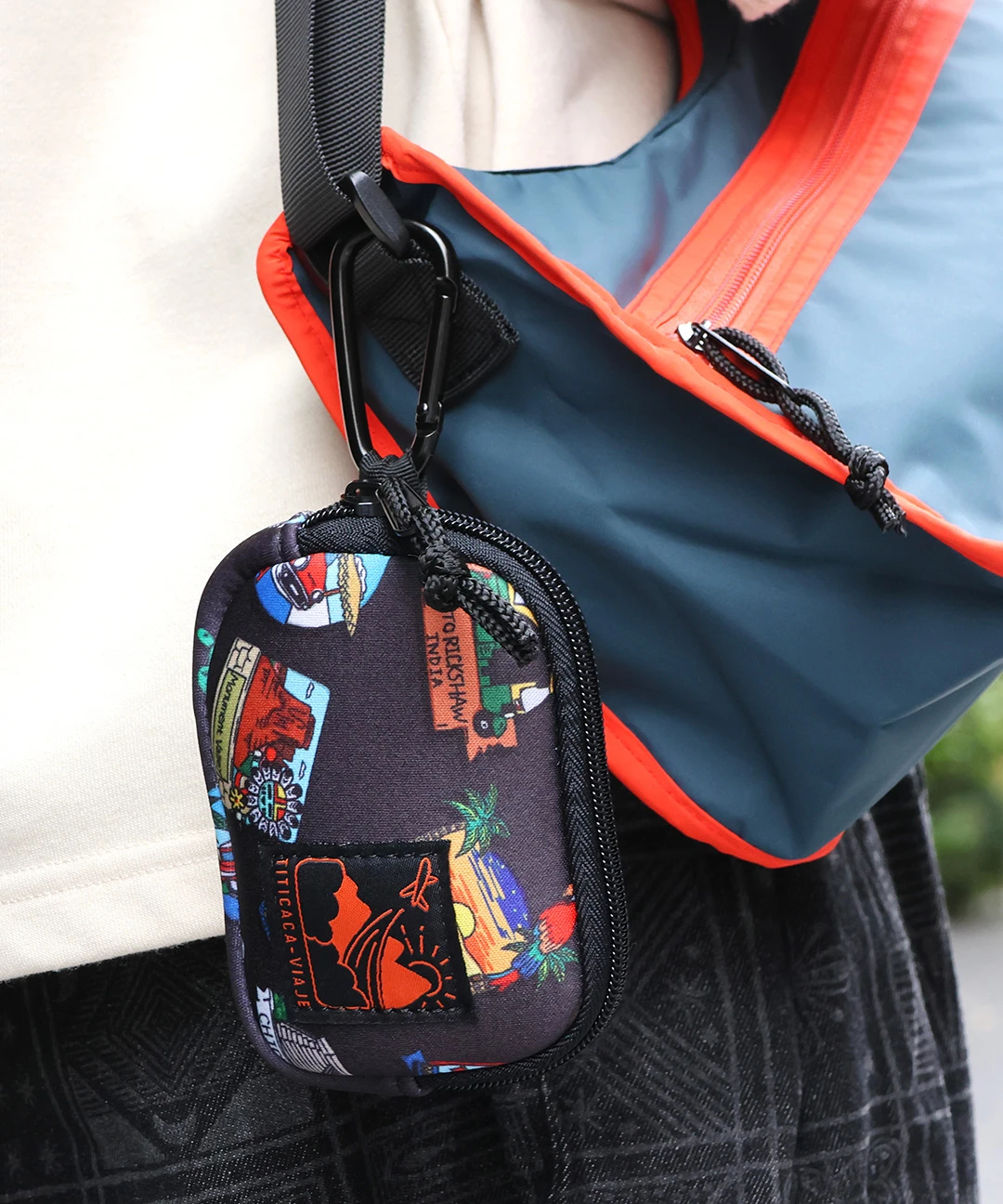 カラビナ付きトラベルミニポーチ / ポーチ | エスニックファッション