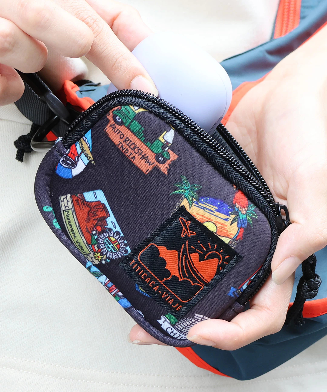 カラビナ付きトラベルミニポーチ / ポーチ | エスニックファッション