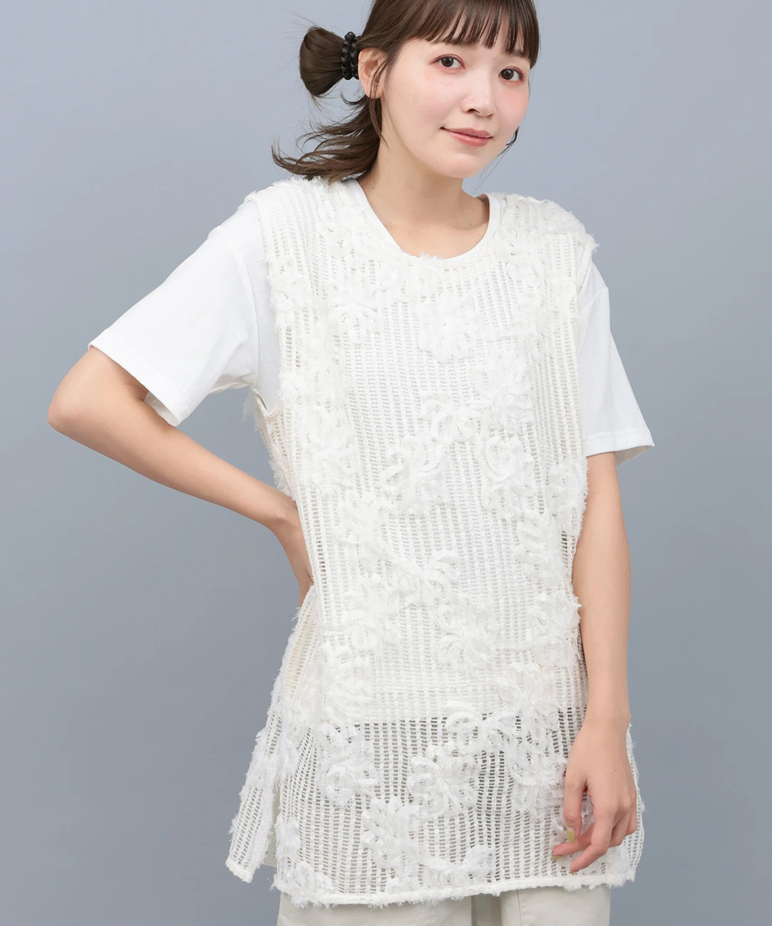 フラワーメッシュレースベスト / ニット・セーター | エスニック