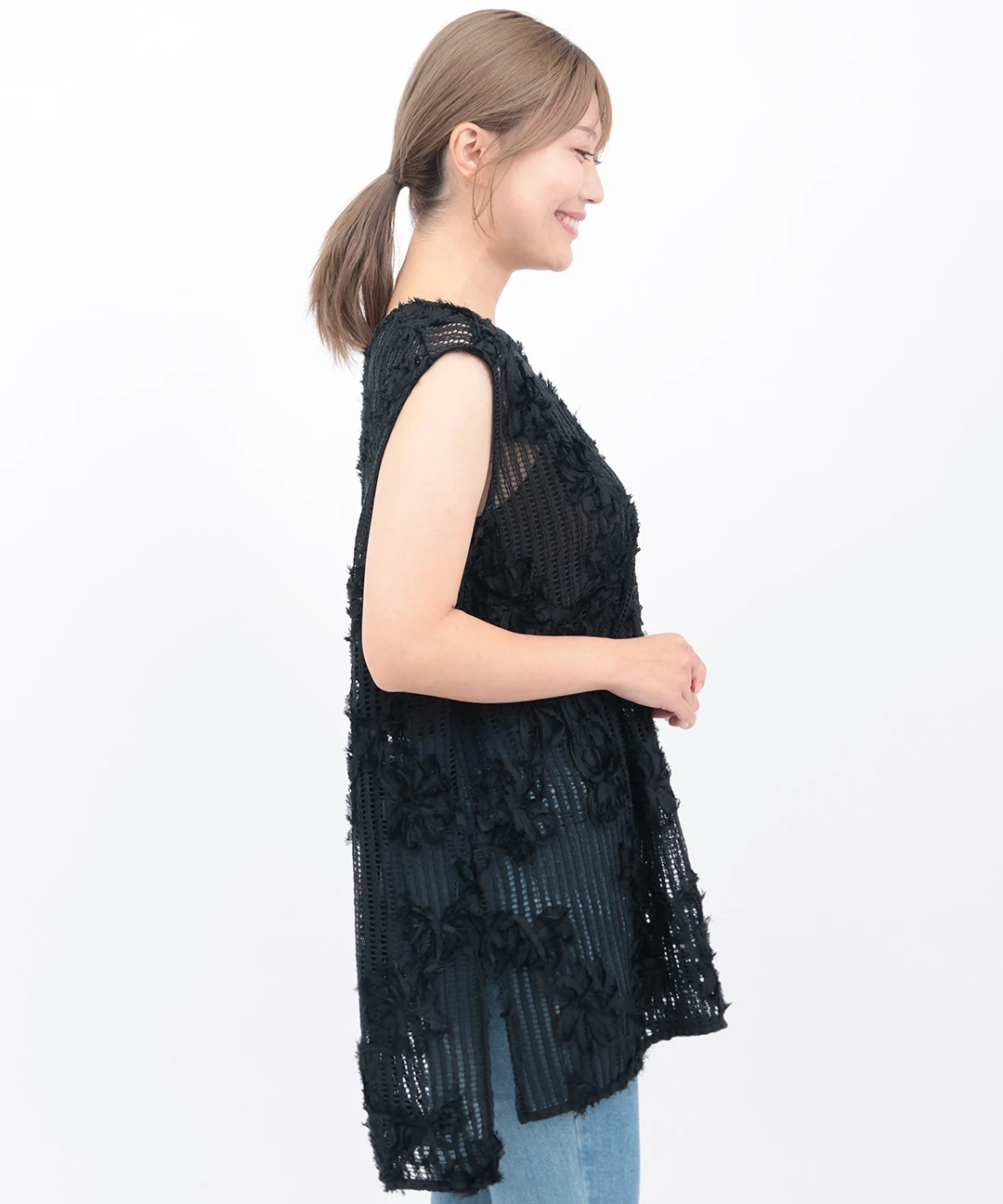 フラワーメッシュレースベスト / ニット・セーター | エスニック
