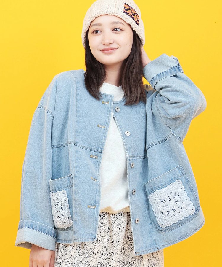 チチカカ |Orale! クロシェコンビデニムジャケット