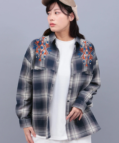 チチカカ |刺繍ワッフルチェックシャツ