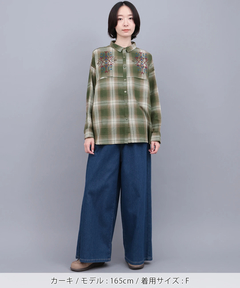 チチカカ |刺繍ワッフルチェックシャツ