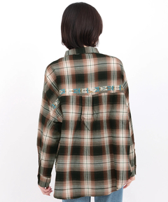 チチカカ |刺繍ワッフルチェックシャツ