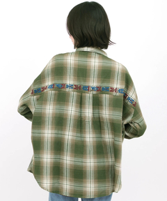 チチカカ |刺繍ワッフルチェックシャツ