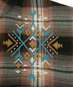 チチカカ |刺繍ワッフルチェックシャツ