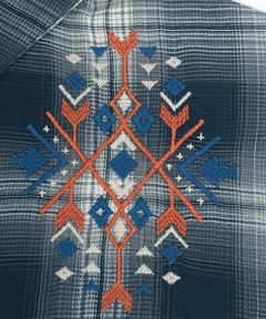 チチカカ |刺繍ワッフルチェックシャツ