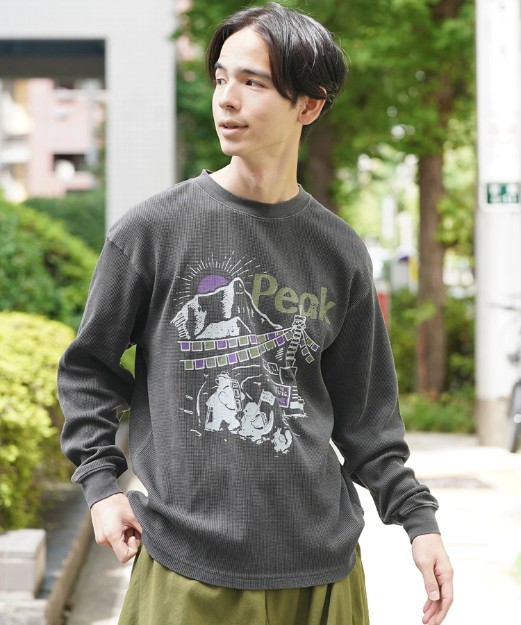 チチカカ |COBMASTER コブベアファミリーエベレストワッフルロングTシャツ