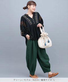 チチカカ |ピーチスキンエッグタックパンツ