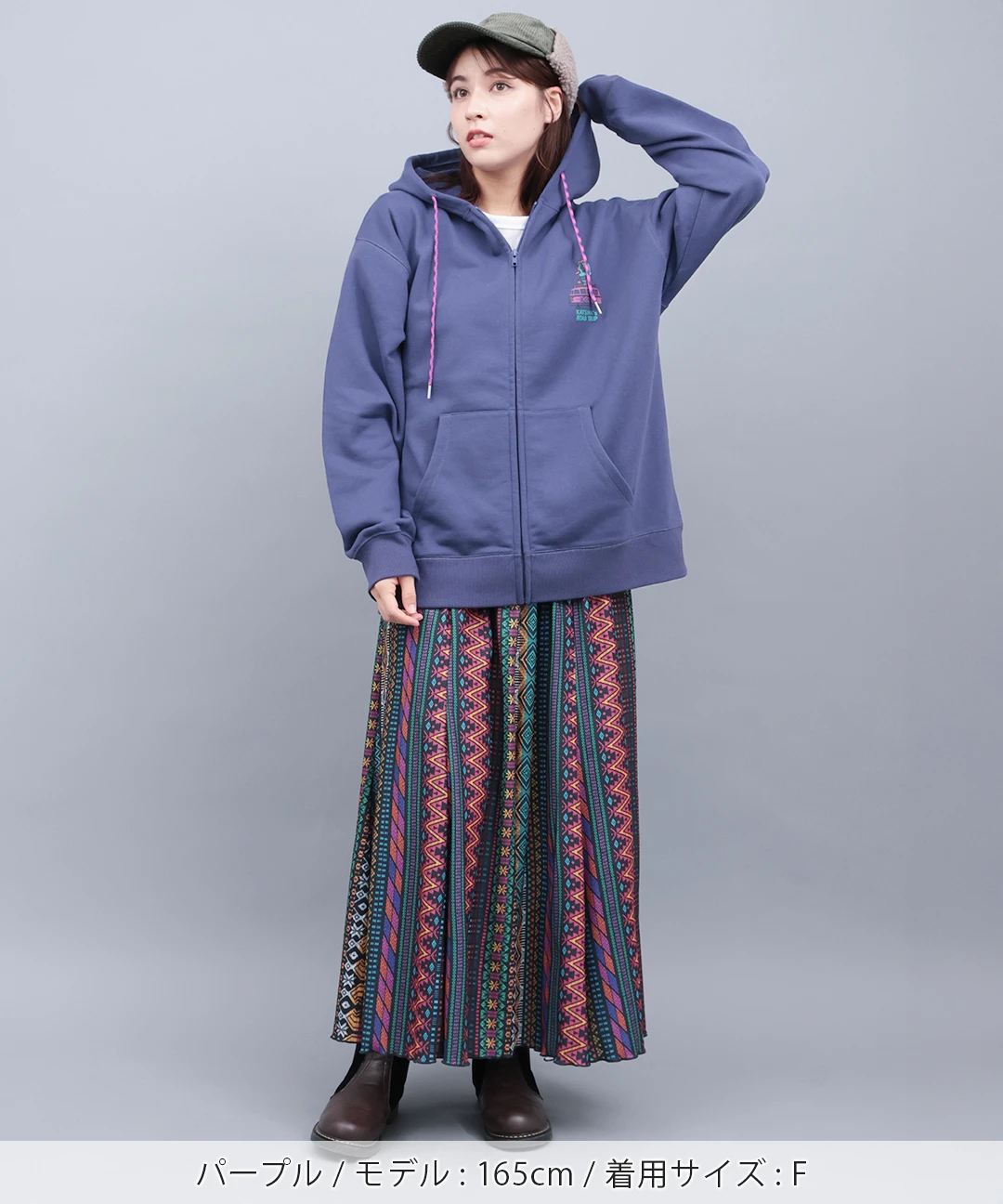 チビカチナバスプリントジップパーカー / スウェット・パーカー