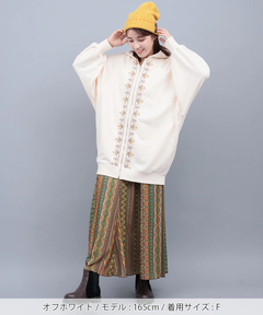 チチカカ |ミルパ刺繍ドルマンジップパーカー